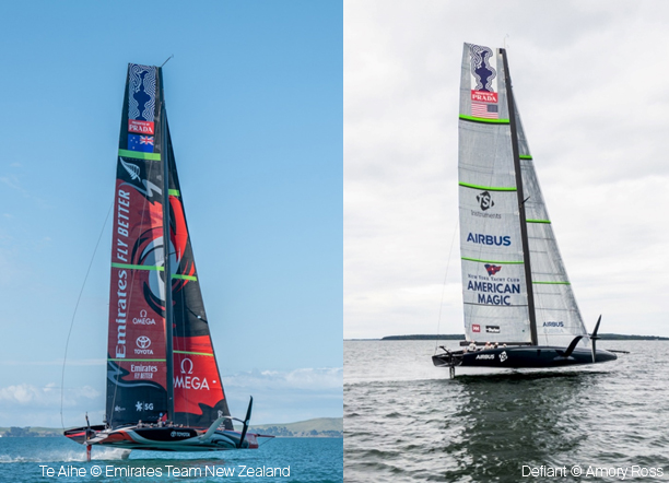 The much-anticipated launch of the first two AC75 foiling monohull yachts from the Defender Emirates Team New Zealand and USA Challenger NYYC American Magic respectively did not disappoint the masses of America&rsquo;s Cup fans waiting eagerly for their first glimpse of an AC75 &lsquo;in the flesh&rsquo;